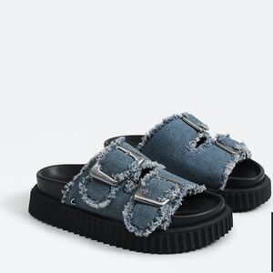 Circus NY Sam Edelman Cris Platform Slide Sandal Vintage Blue  sz 8.5  NIB